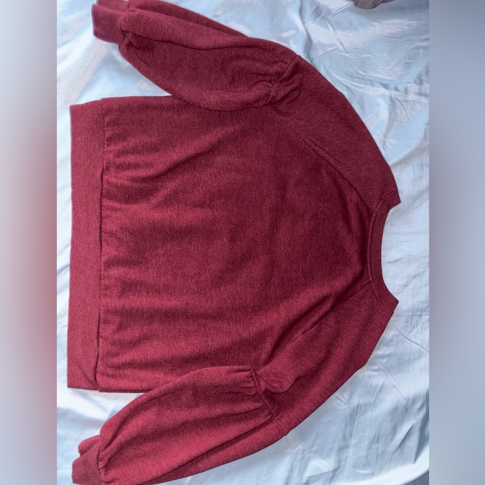 Aerie Crew Sweatshirt in maroon